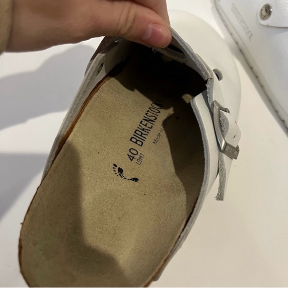 Birkenstock Boston White Leather Clog - Picture 11 of 11